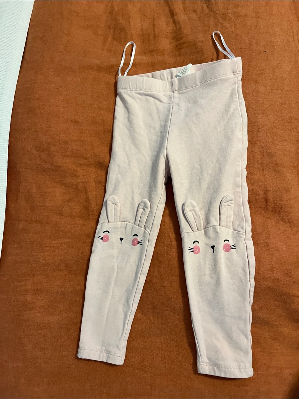 H&M Light Pink Bunny Knee Detail Leggings